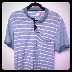1901 green stripped polo size large